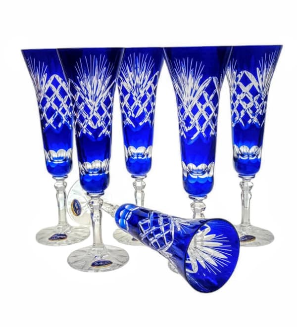 Koboltkristall Champagneglas 170ml Ananas
