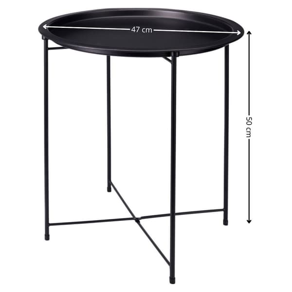 Sort metal sidebord 47xh50 cm