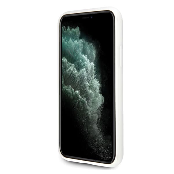 US Polo Tricolor Pattern Collection-skal till iPhone 11 Pro, vitt