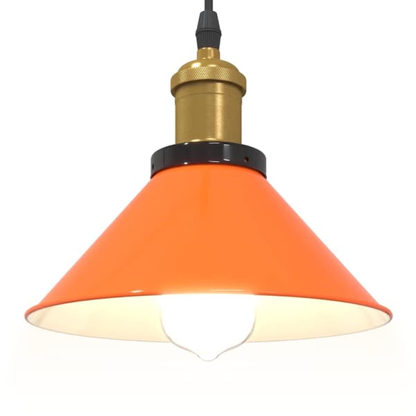 vidaXL Højdejusterbar pendellampe E27 blank orange