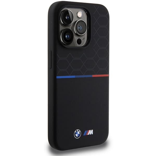 BMW M Silikone Mønster MagSafe-cover til iPhone 15 Pro, Sort