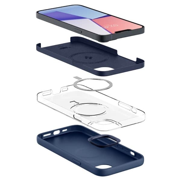 Spigen Silikonfodral MagSafe till iPhone 14 Plus Marinblått