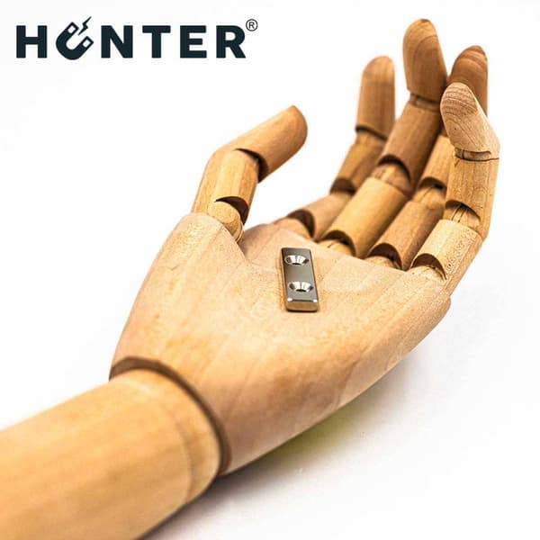 Hunter neodym fladmagnet med hul til skruer 40x10x4mm rektangulær
