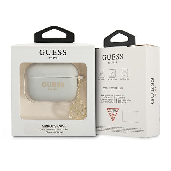 Guess Silikone Charm 4G Collection Etui til AirPods Pro, Grå