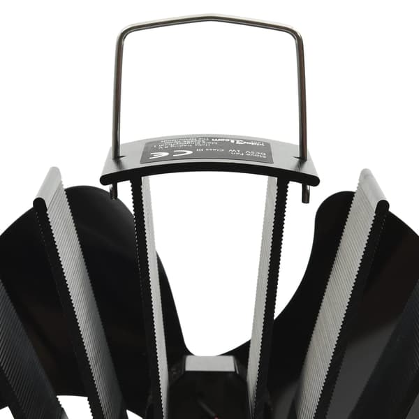 vidaXL varmedrevet pejseventilator, 3 blade, sort