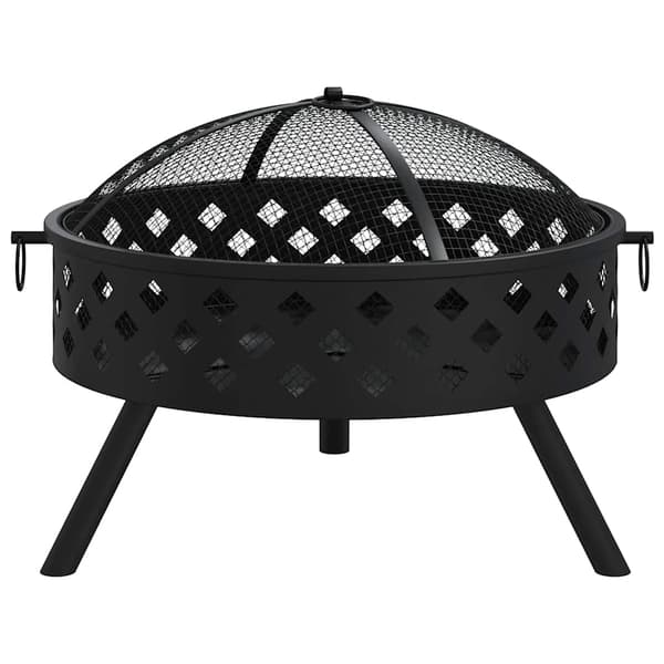 vidaXL Eldstad med eldstad, 58 cm, XXL, stål