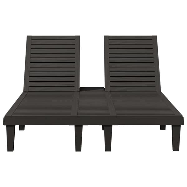 vidaXL dobbelt liggestol, sort, 155x138x83 cm, polypropylen
