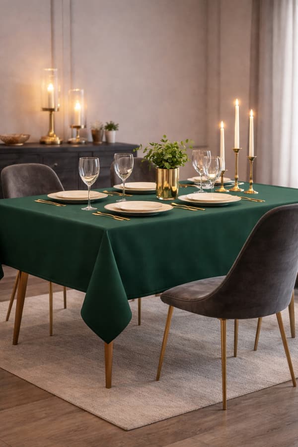 Enfärgad bordsduk 140x220 cm rektangulär matt universal