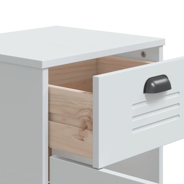 vidaXL VIKEN Sängbord, Vitt, Träbaserat Material