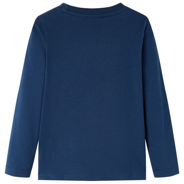 Barn långärmad T-shirt, marinblå, 128