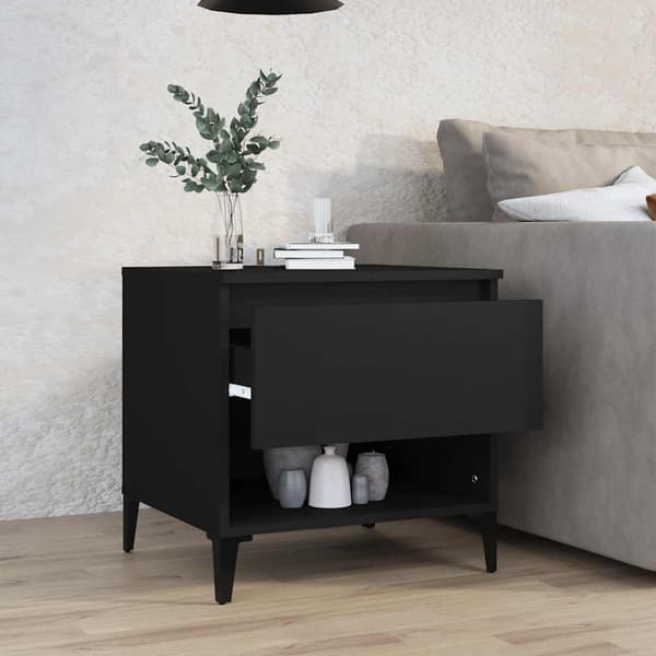 vidaXL sidebord, sort, 50x46x50 cm