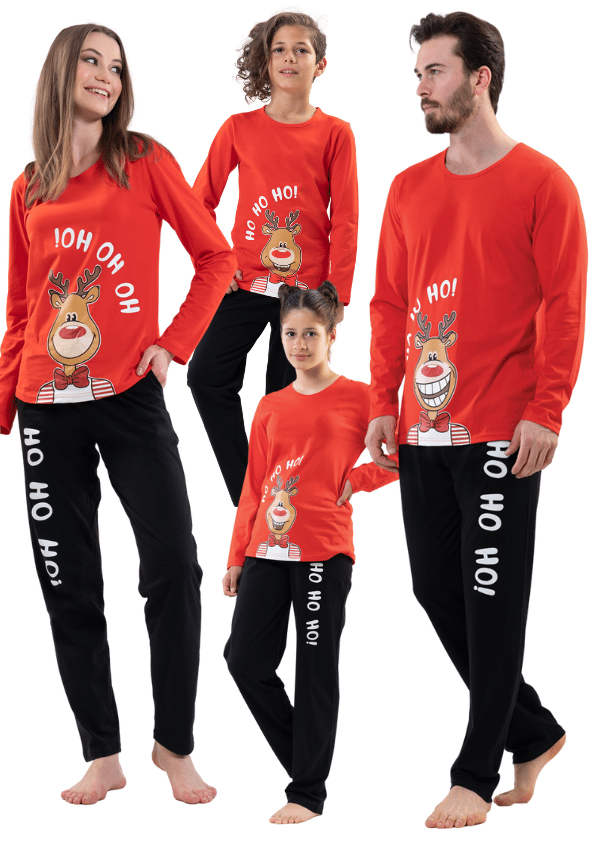 Flickpyjamas i bomull, Vienetta 146 renar
