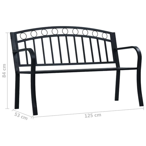 vidaXL havebænk 125 cm sort stål