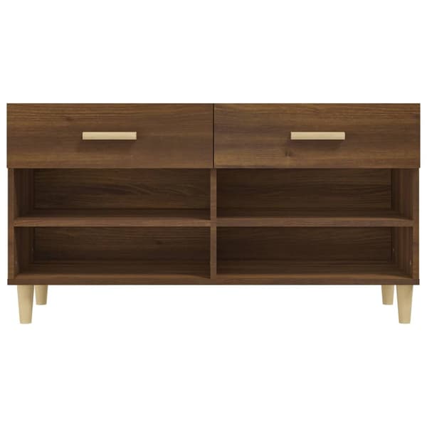 vidaXL skoskab brunt egetræ 102x35x55 cm