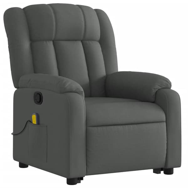 vidaXL Lyftbar massagefåtölj mörkgrå tyg