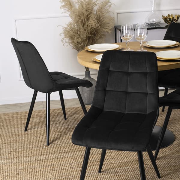 RIO Polstret Spisestol Sort Velour Moderne Loft