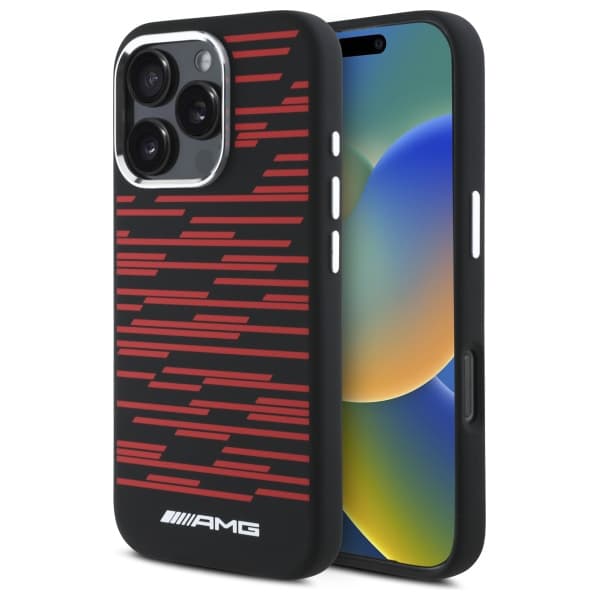 AMG Silikone Graphics MagSafe-cover til iPhone 16 Pro Max, Sort