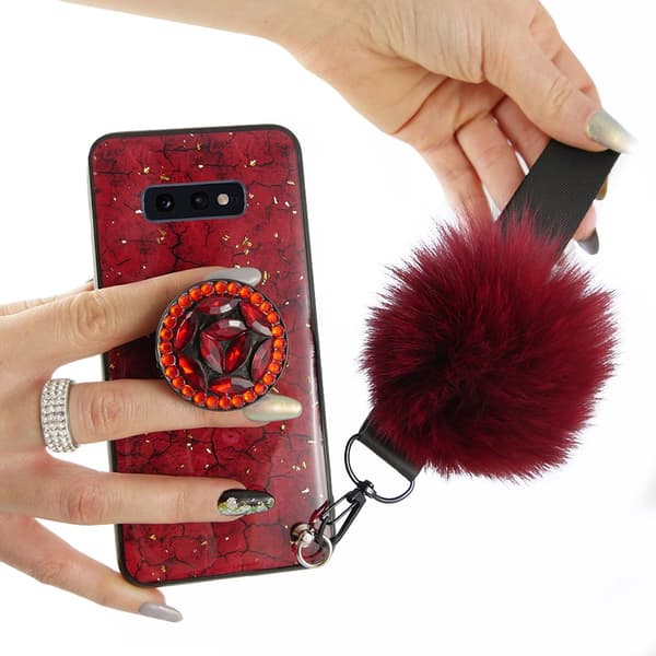 Epoxy Guld Samsung Galaxy S10E Etui - Rød