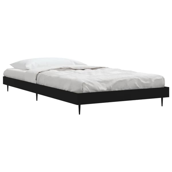 vidaXL sengestel sort 90x200 cm træbaseret materiale