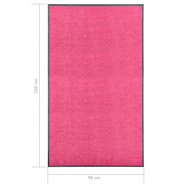vidaXL vaskbar dørmåtte lyserød 90 x 150 cm