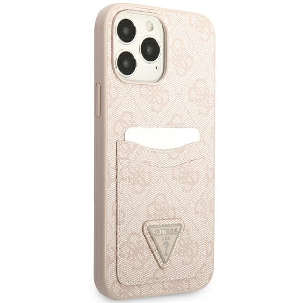 Guess 4G Triangle Logo Cardslot-etui til iPhone 13 Pro / 13, pink