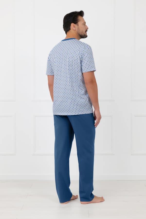 Herrpyjamas, kortärmade, långbyxor, Nigier M