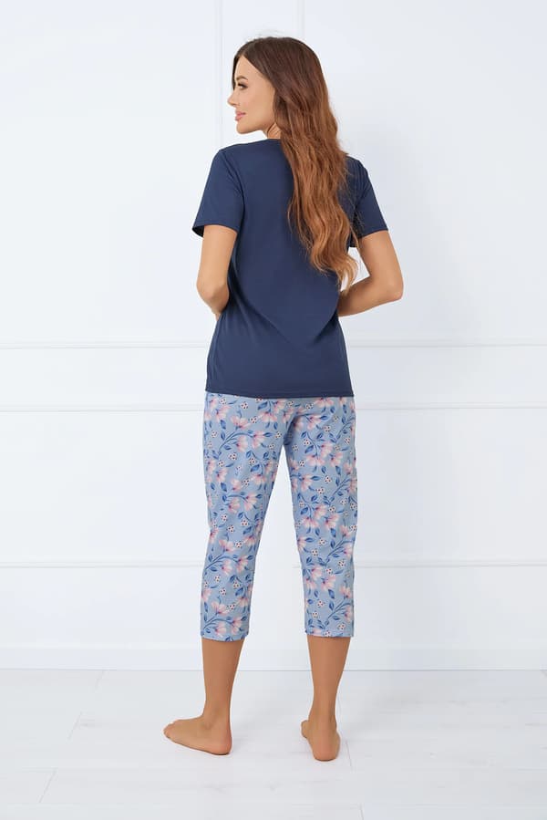 Dampyjamas med korta ärmar, 3/4-byxor Amara M