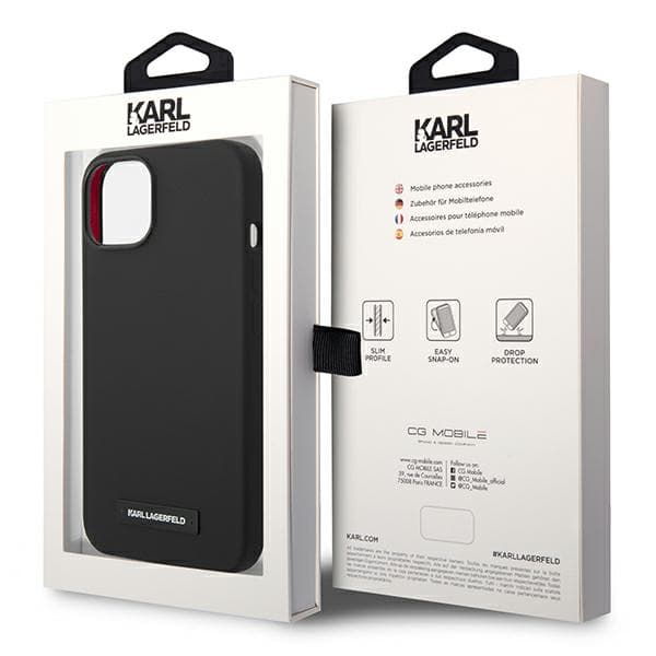 Karl Lagerfeld Silikone Plak MagSafe-etui til iPhone 14 Plus, Sort