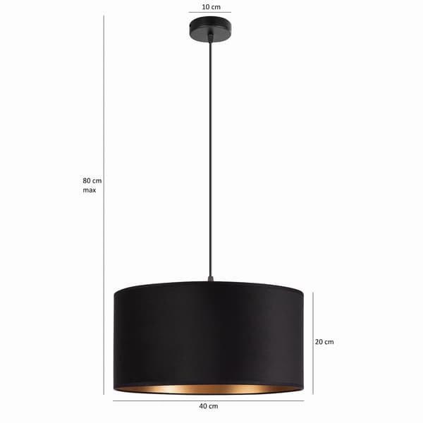 Tornado AD1 lampe, sort og guld fløjl