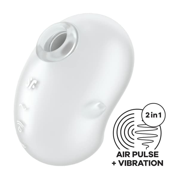 Satisfyer Cutie Ghost Air Pulse - Vattentät tryckmodell, Vit
