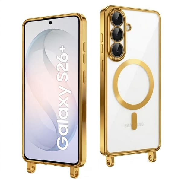 Etui til Samsung Galaxy S26 Plus, Electro MagSafe, guld + Snor