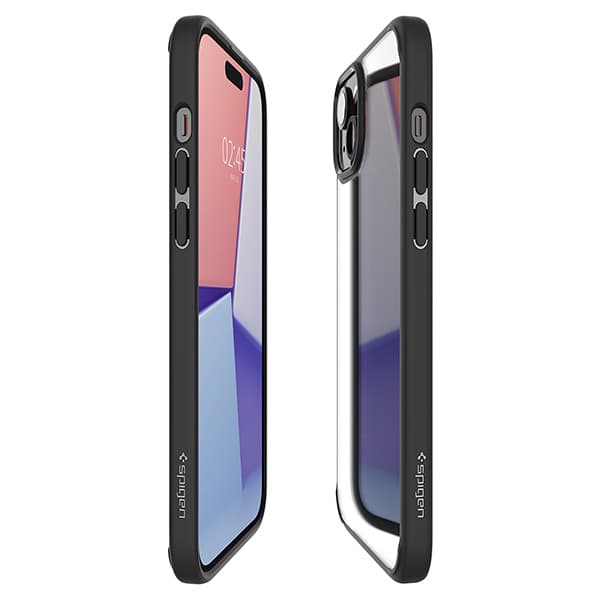 Spigen Ultra Hybrid-cover til iPhone 15 Plus, klart og sort