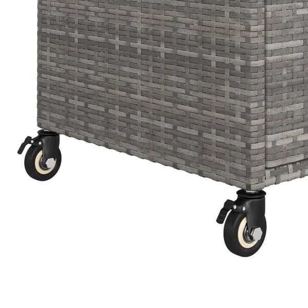 vidaXL Baarikärry laatikolla, harmaa, 100x45x97 cm, polyrottinki