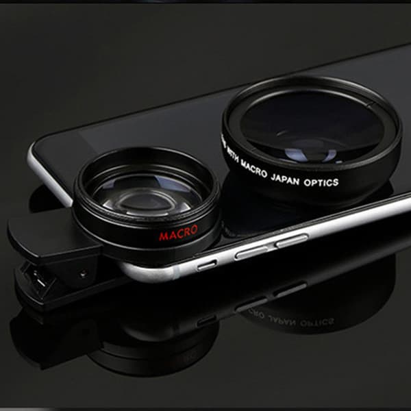 Universellt 37mm Smartphone-klämmobjektiv, svart