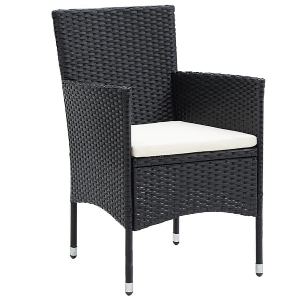 vidaXL havemøbelsæt i 3 dele i polyrattan, sort