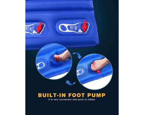 KingCamp-kaksoisilmapatja integroidulla jalkapumpulla