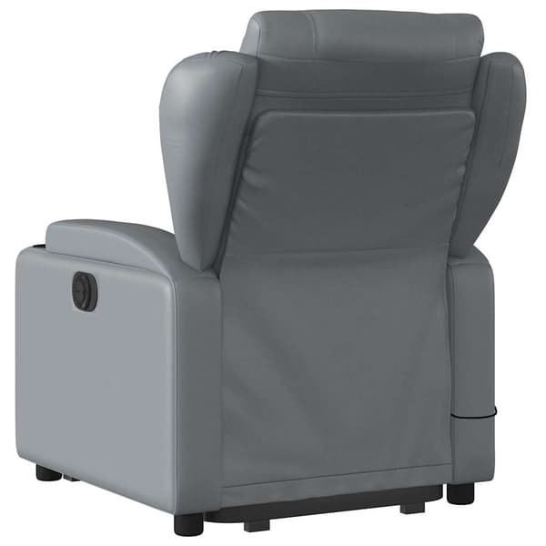 vidaXL Lyftbar massagefåtölj, grå, konstläder