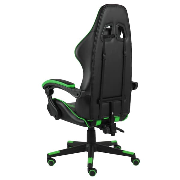 vidaXL gamingstol, sort og grøn, kunstlæder