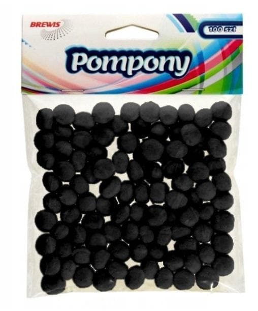Sorte pomponer 10 mm 100 stk.