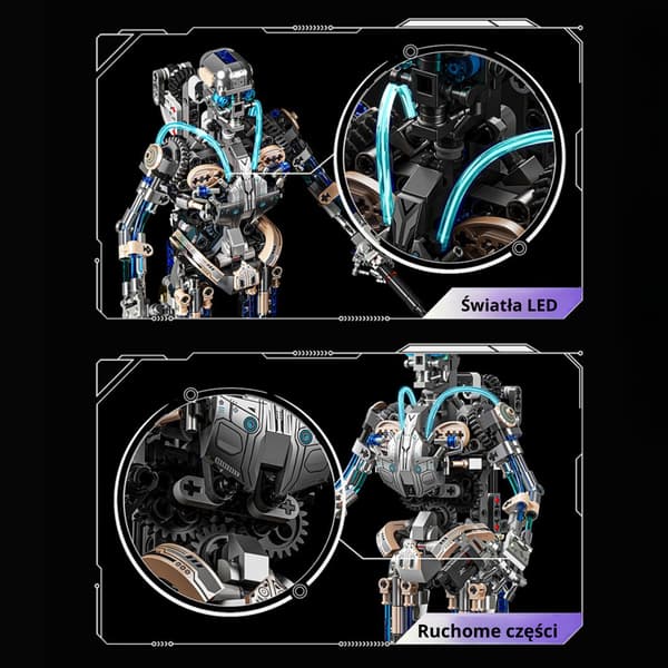 MJI 13091 - Rörlig mekanisk robot Cyborg Technic LED, 692 st.