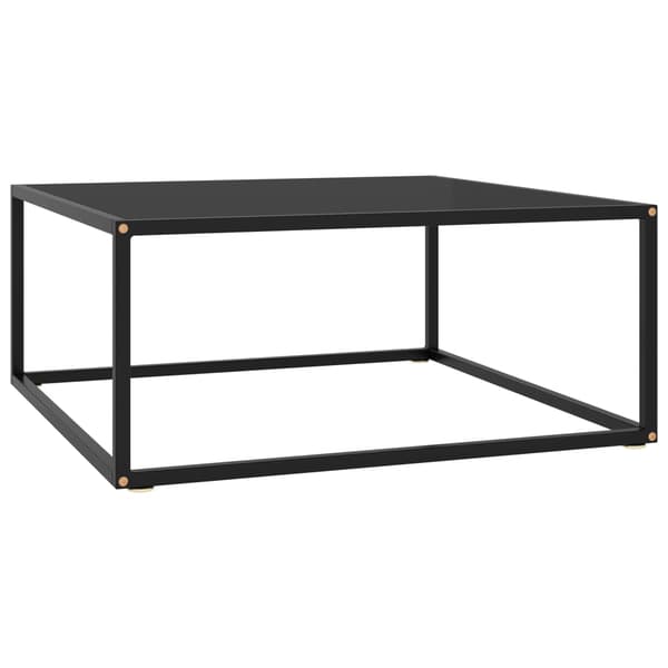 vidaXL sofabord, sort, sort glas, 80x80x35 cm