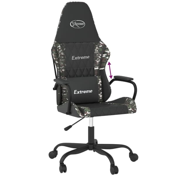 vidaXL gamingstol, sort og camouflage, kunstlæder