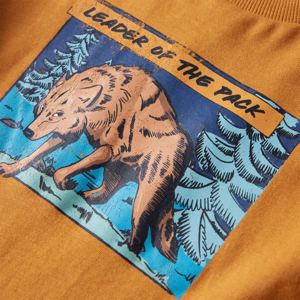 Barn långärmad T-shirt, mörk ockra, 128