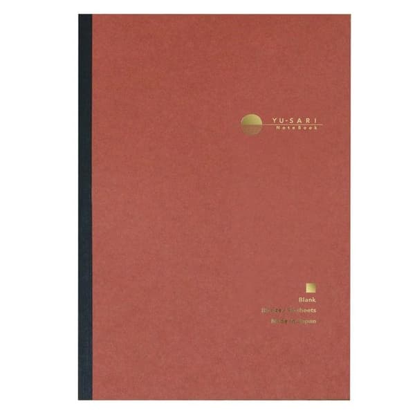 Yu-Sari B5 notesbog, blanke hvide sider, røde