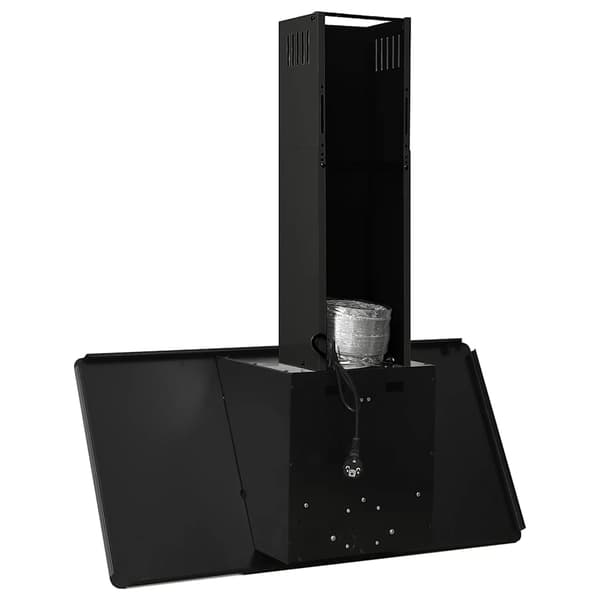 vidaXL emhætte 90 cm rustfrit stål og hærdet glas sort