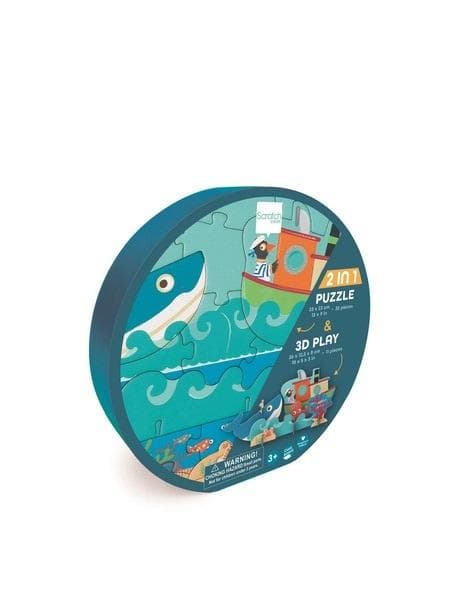 2-i-1-pussel 2D- och 3D-havslandskap