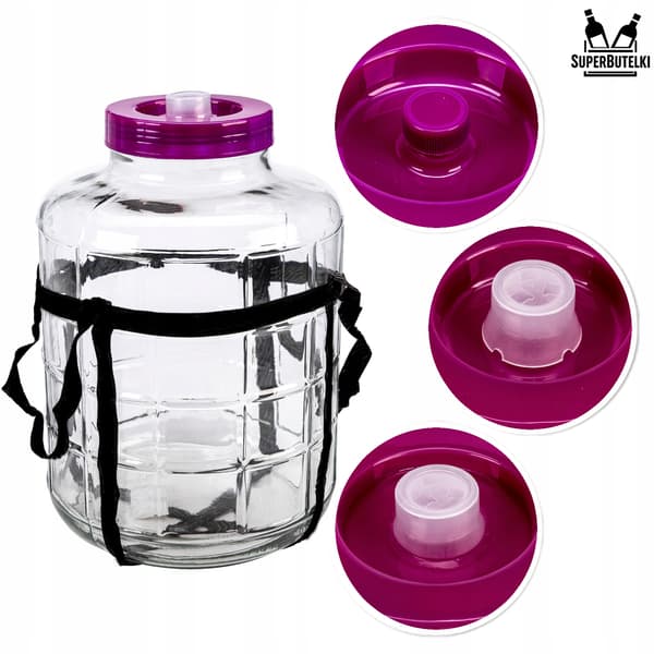 24 L krukke med plastiklåg + stropper