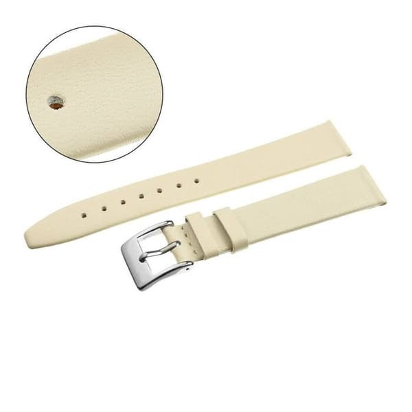 Nahkahihna kellolle W104 - beige - 18mm