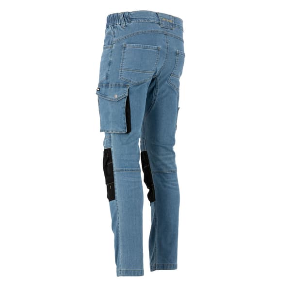 LJUSBLÅ STRETCHJEANS MED FÖRSTÄRKNING, "S", CE, LAHTI