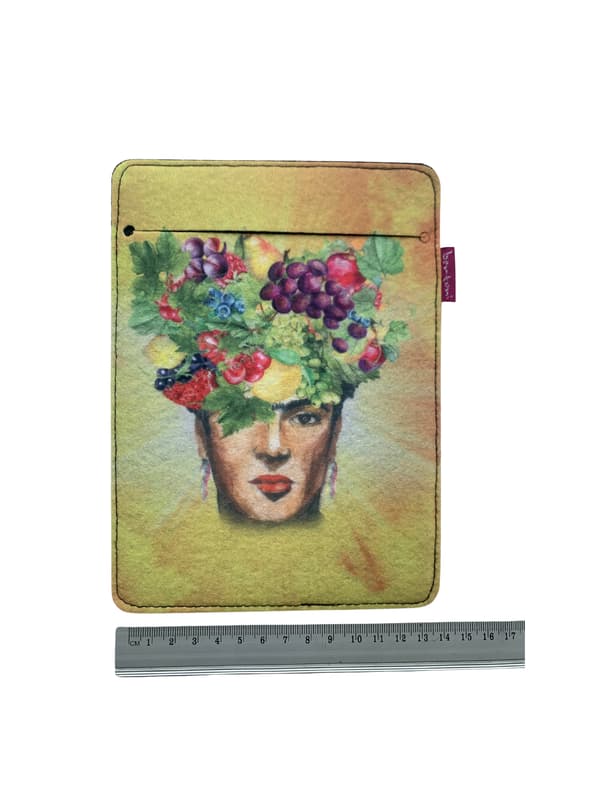 Arco Design 6-7" e-boksfodral - EcoFilc, Fructa-tryck, Grå, Passar Kindle / PocketBook